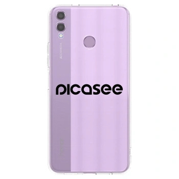 Picasee silikonski prozorni ovitek za Honor 8X - Picasee - new logo - black