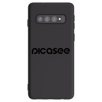 Picasee silikonski črni ovitek za Samsung Galaxy S10 G973 - Picasee - new logo - black