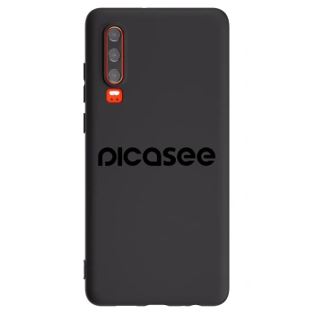 Picasee silikonski črni ovitek za Huawei P30 - Picasee - new logo - black