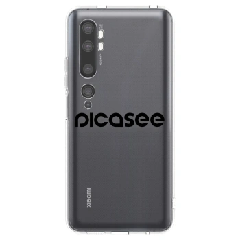 Picasee silikonski prozorni ovitek za Xiaomi Mi Note 10 (Pro) - Picasee - new logo - black