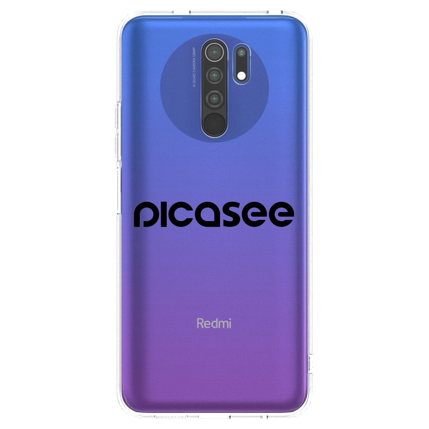 Picasee silikonski prozorni ovitek za Xiaomi Redmi 9 - Picasee - new logo - black