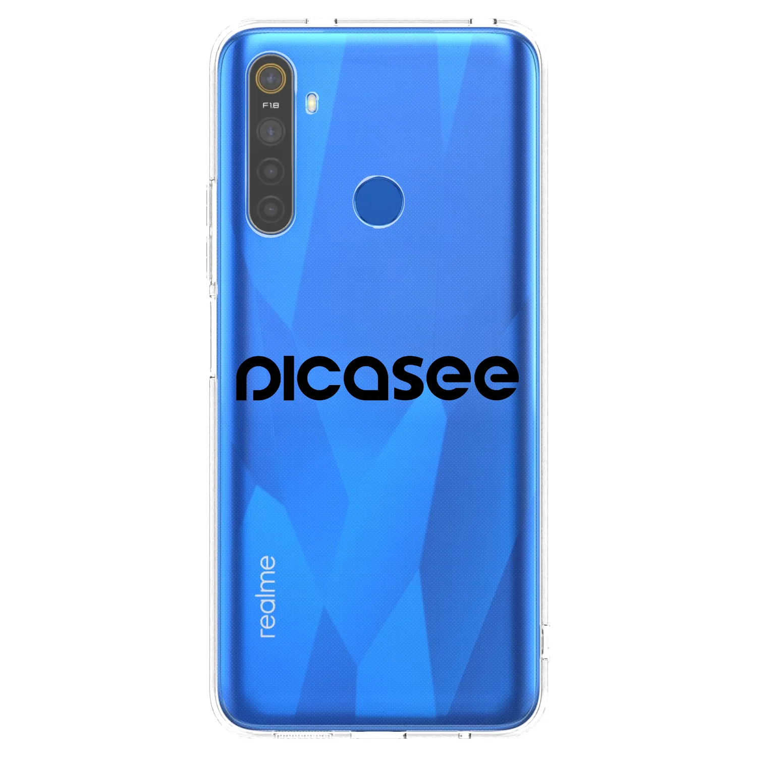 Picasee silikonski prozorni ovitek za Realme 5 - Picasee - new logo - black