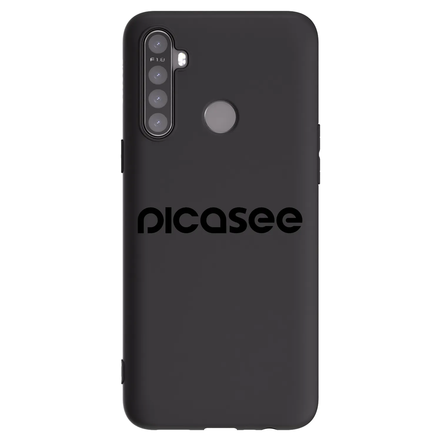 Picasee silikonski črni ovitek za Realme 5 - Picasee - new logo - black