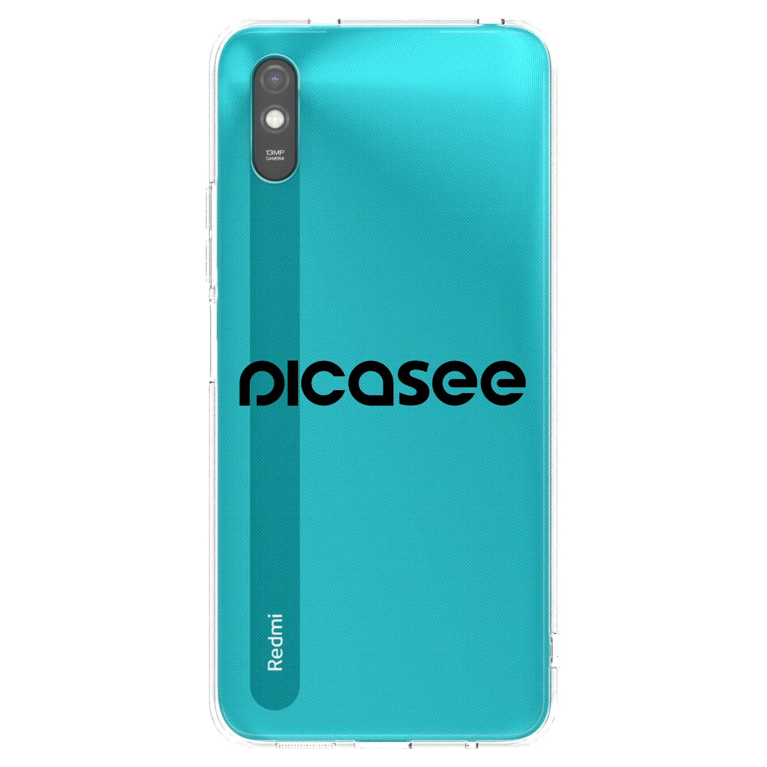 Picasee silikonski prozorni ovitek za Xiaomi Redmi 9AT - Picasee - new logo - black