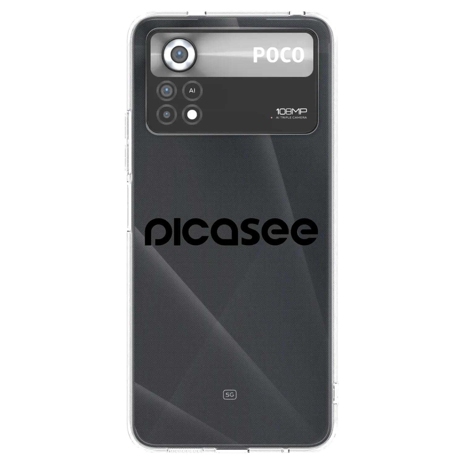Picasee silikonski prozorni ovitek za Xiaomi Poco X4 Pro 5G - Picasee - new logo - black