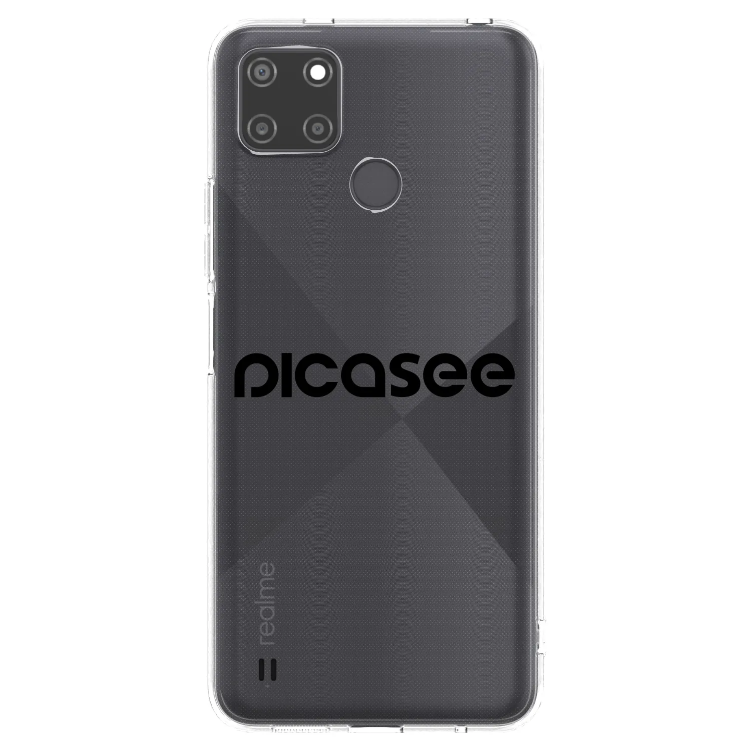 Picasee silikonski prozorni ovitek za Realme C21Y - Picasee - new logo - black