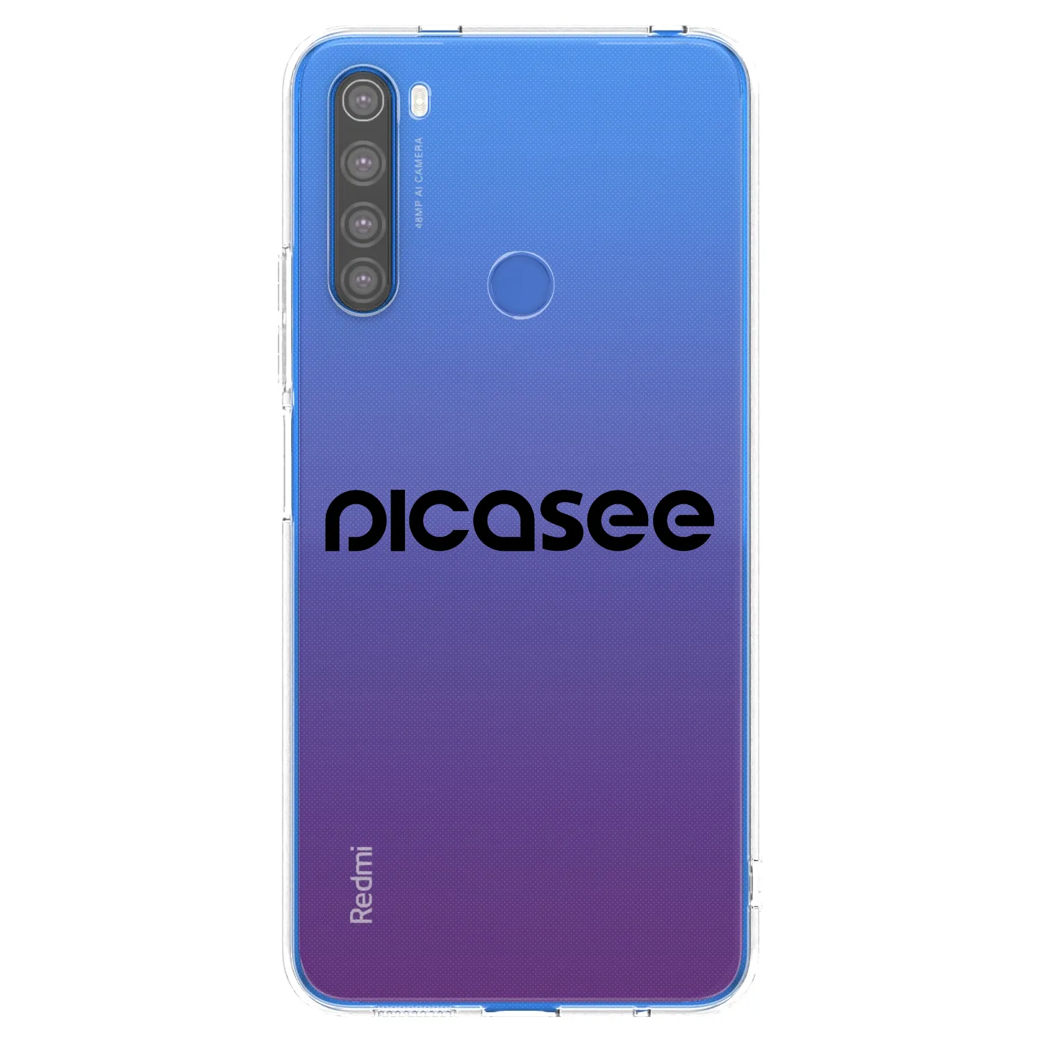 Picasee silikonski prozorni ovitek za Xiaomi Redmi Note 8T - Picasee - new logo - black