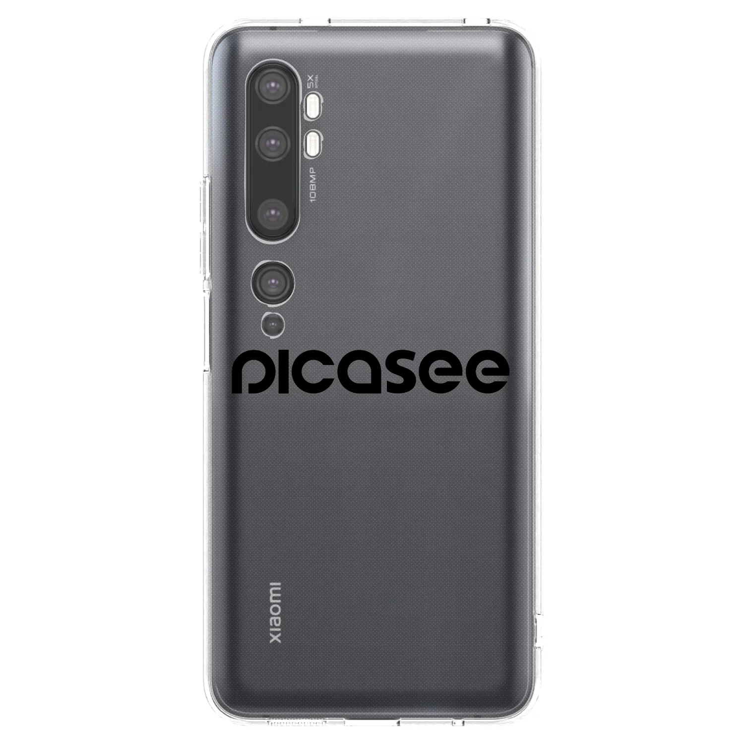 Picasee silikonski prozorni ovitek za Xiaomi Mi Note 10 (Pro) - Picasee - new logo - black