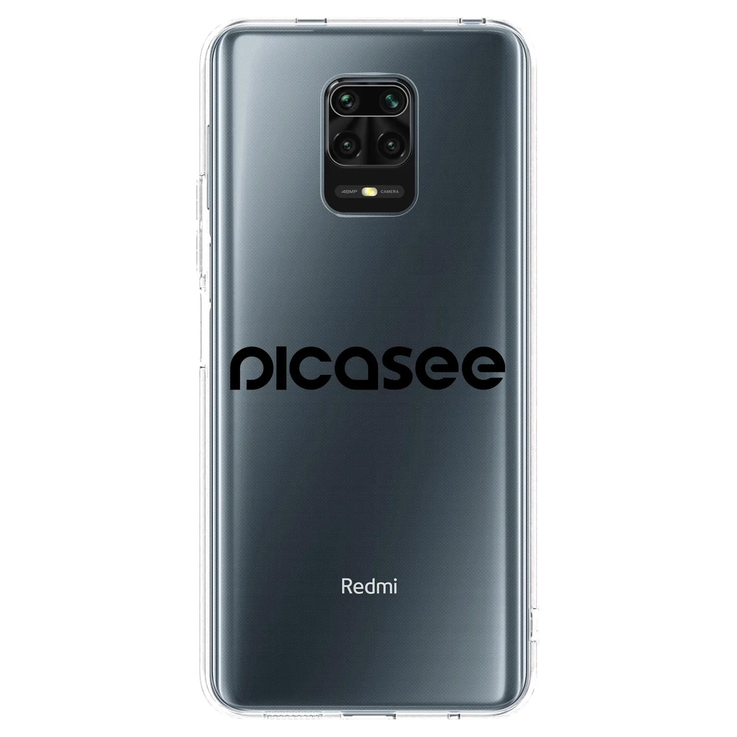 Picasee silikonski prozorni ovitek za Xiaomi Redmi Note 9S - Picasee - new logo - black