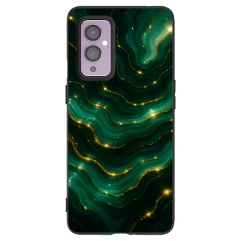 Picasee silikonski črni ovitek za OnePlus 9 - Emerald