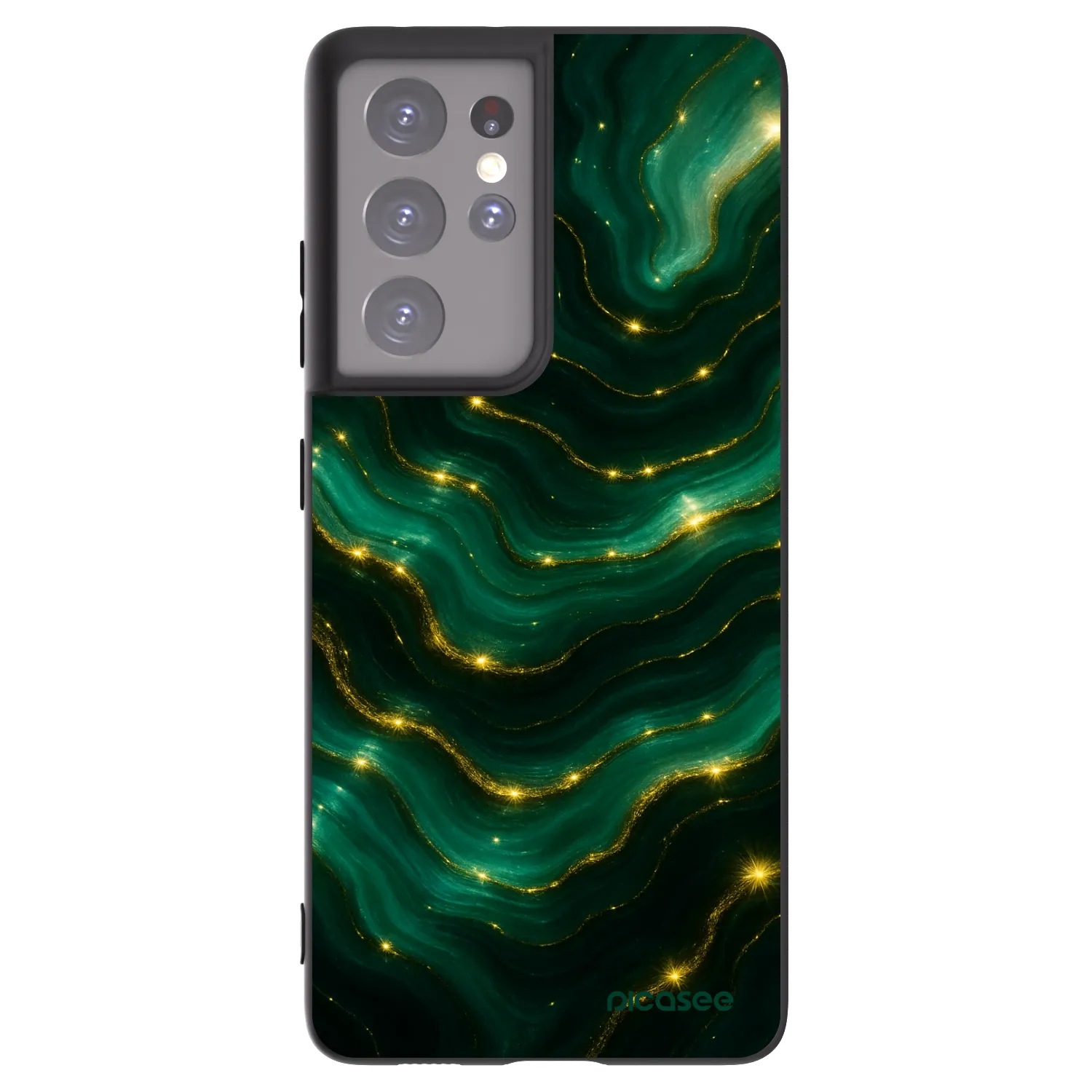 Picasee silikonski črni ovitek za Samsung Galaxy S21 Ultra 5G G998B - Emerald