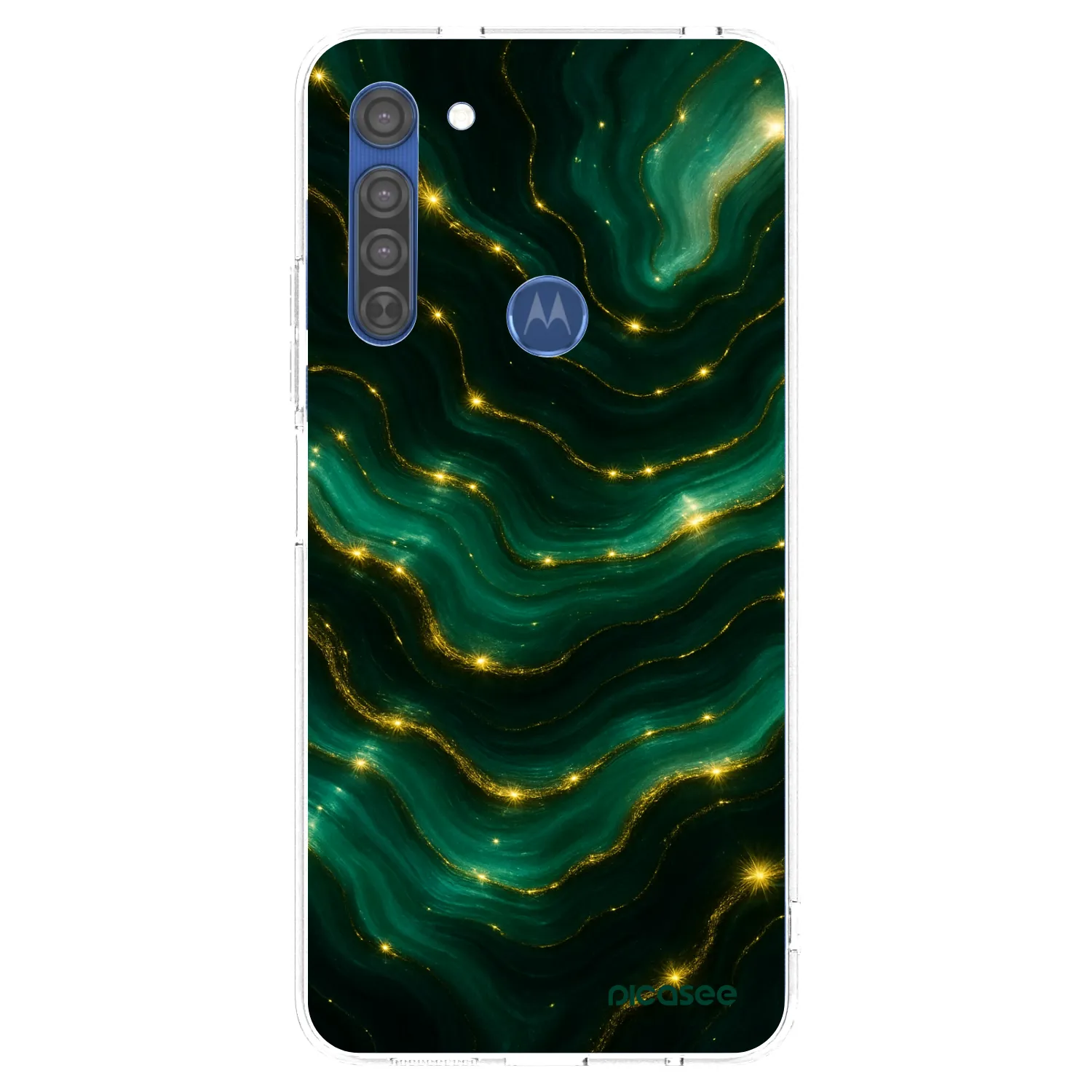 Picasee silikonski prozorni ovitek za Motorola Moto G8 - Emerald