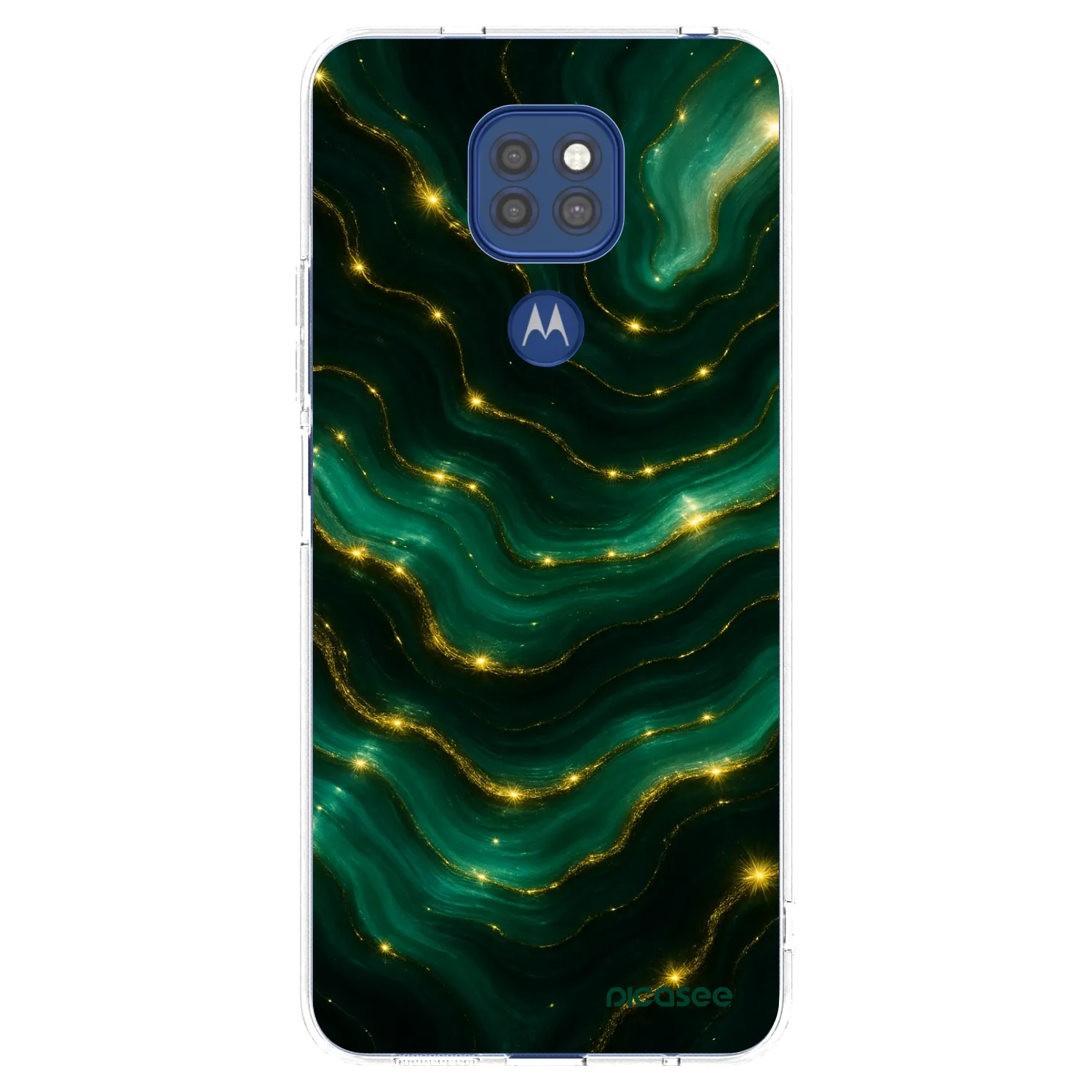 Picasee silikonski prozorni ovitek za Motorola Moto G9 Play - Emerald