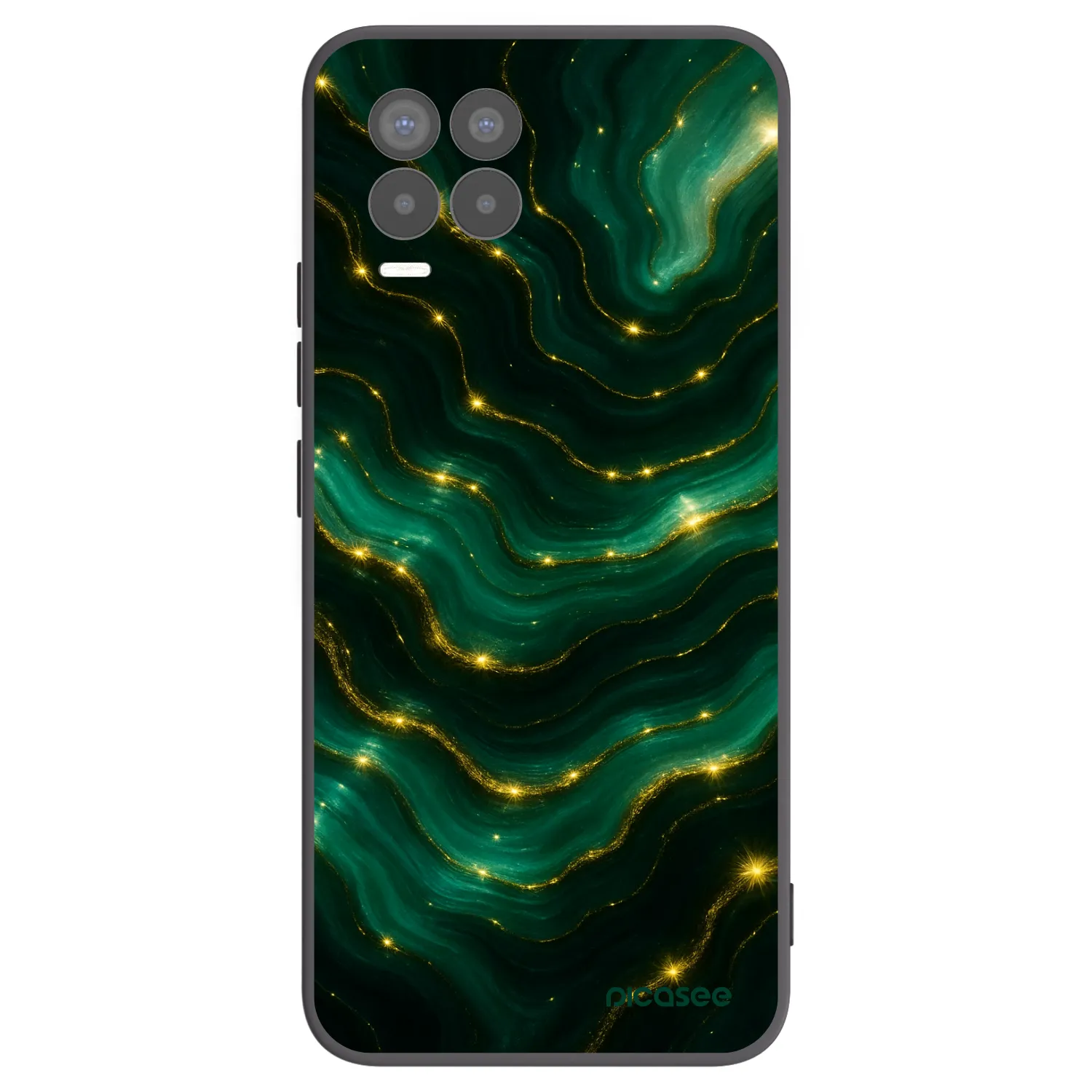 Picasee silikonski črni ovitek za Realme 8 4G - Emerald
