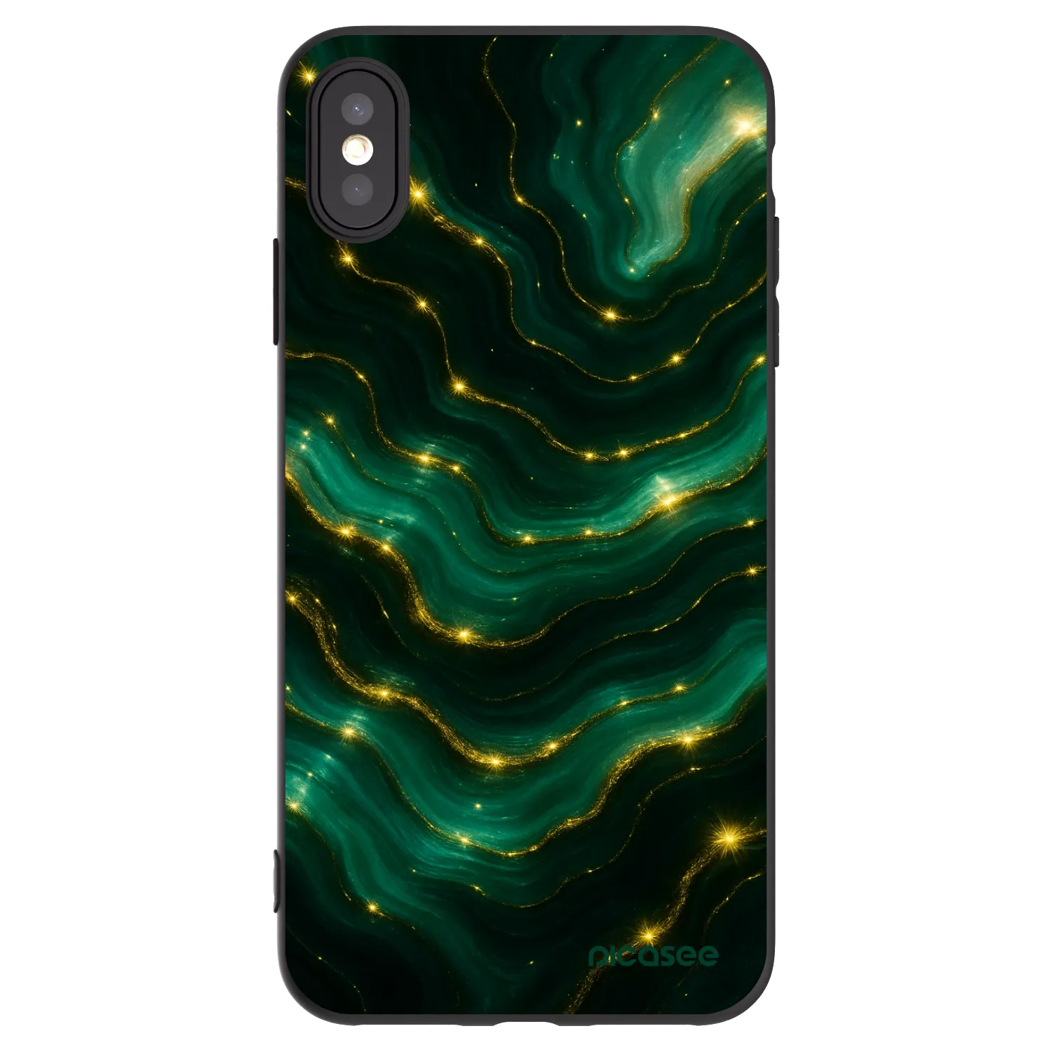 Picasee silikonski črni ovitek za Apple iPhone XS Max - Emerald