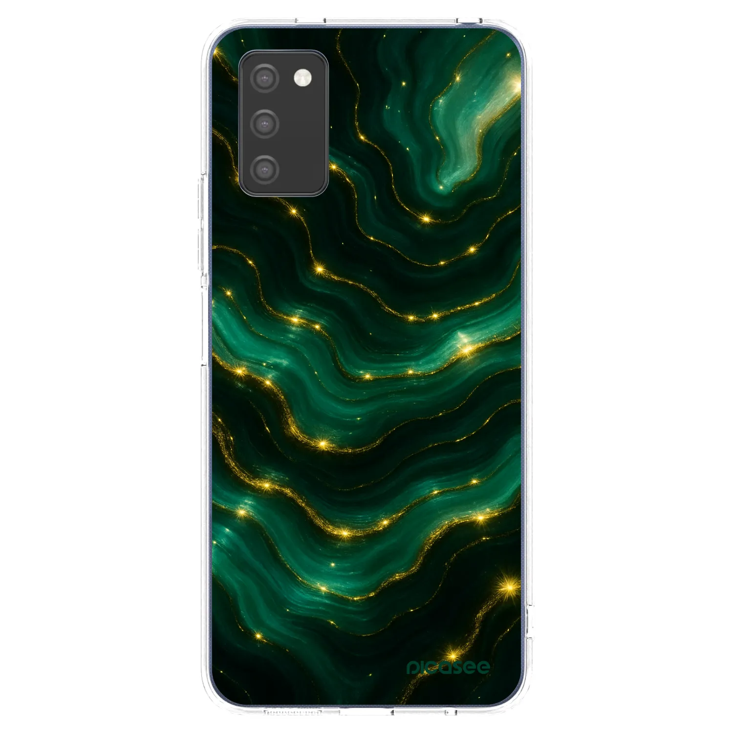 Picasee silikonski prozorni ovitek za Samsung Galaxy A03s A037G - Emerald