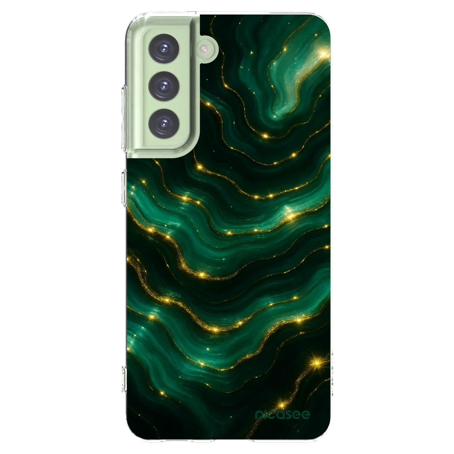Picasee silikonski prozorni ovitek za Samsung Galaxy S21 FE 5G - Emerald