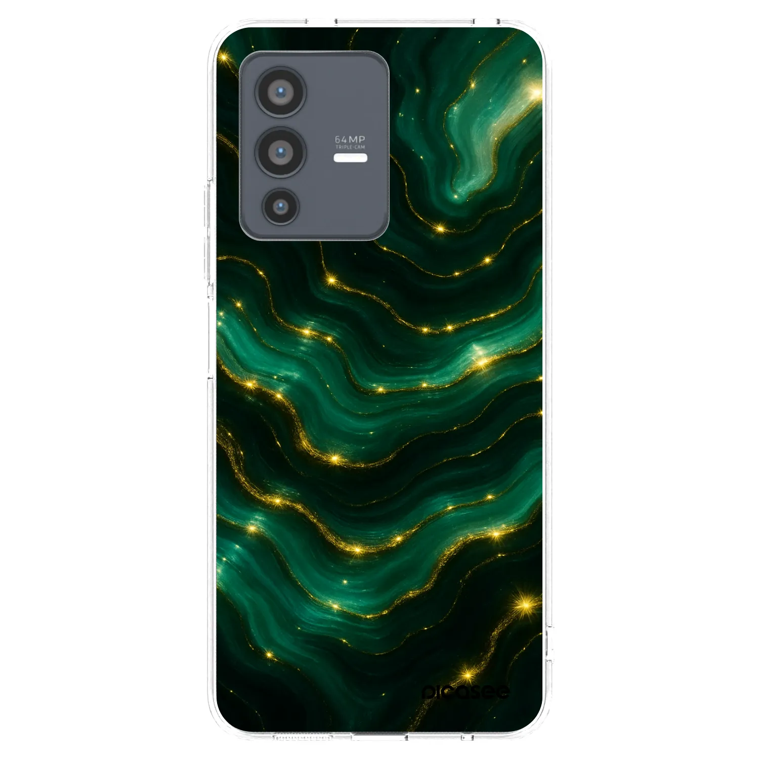 Picasee silikonski prozorni ovitek za Vivo V23 5G - Emerald