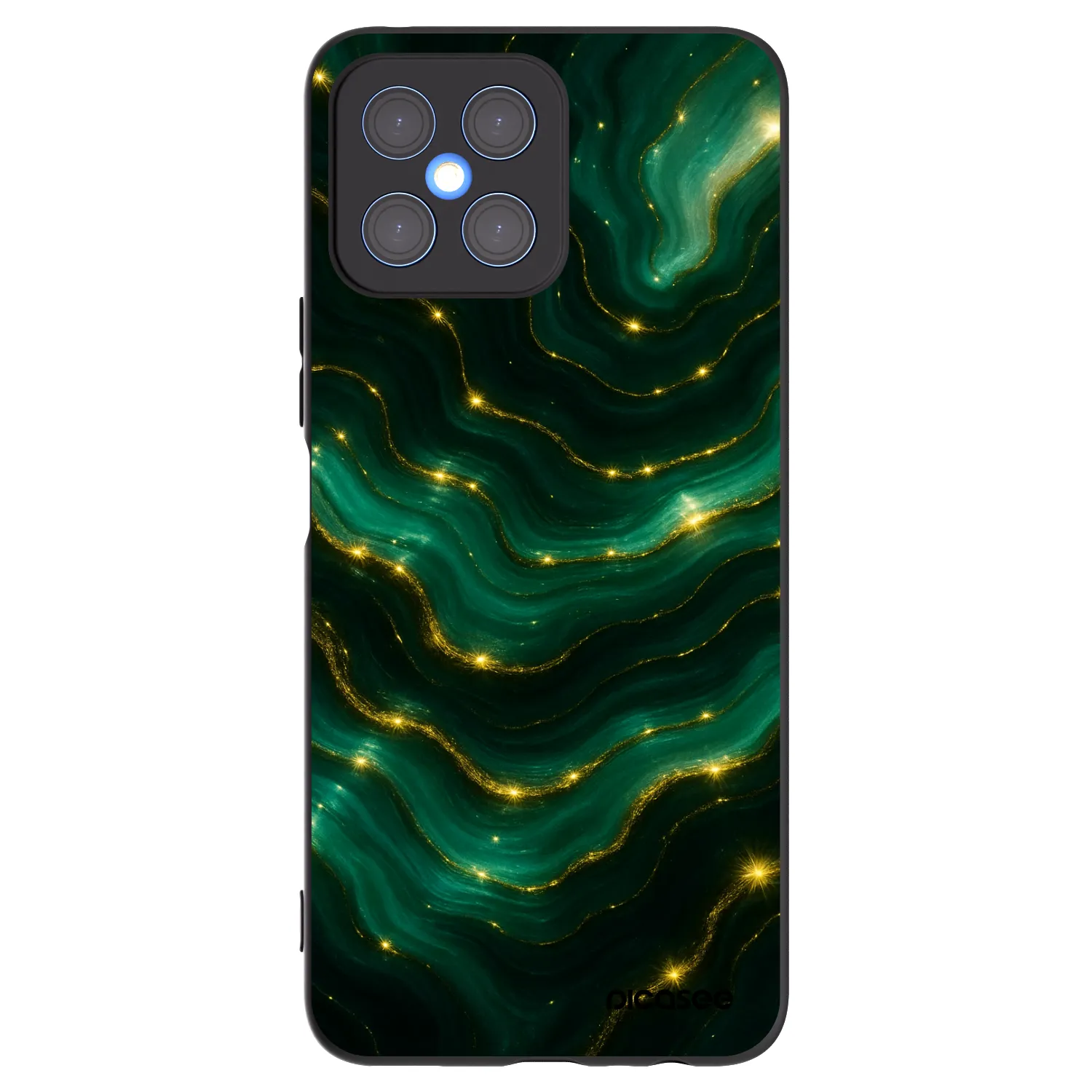 Picasee silikonski črni ovitek za Honor X8 4G - Emerald