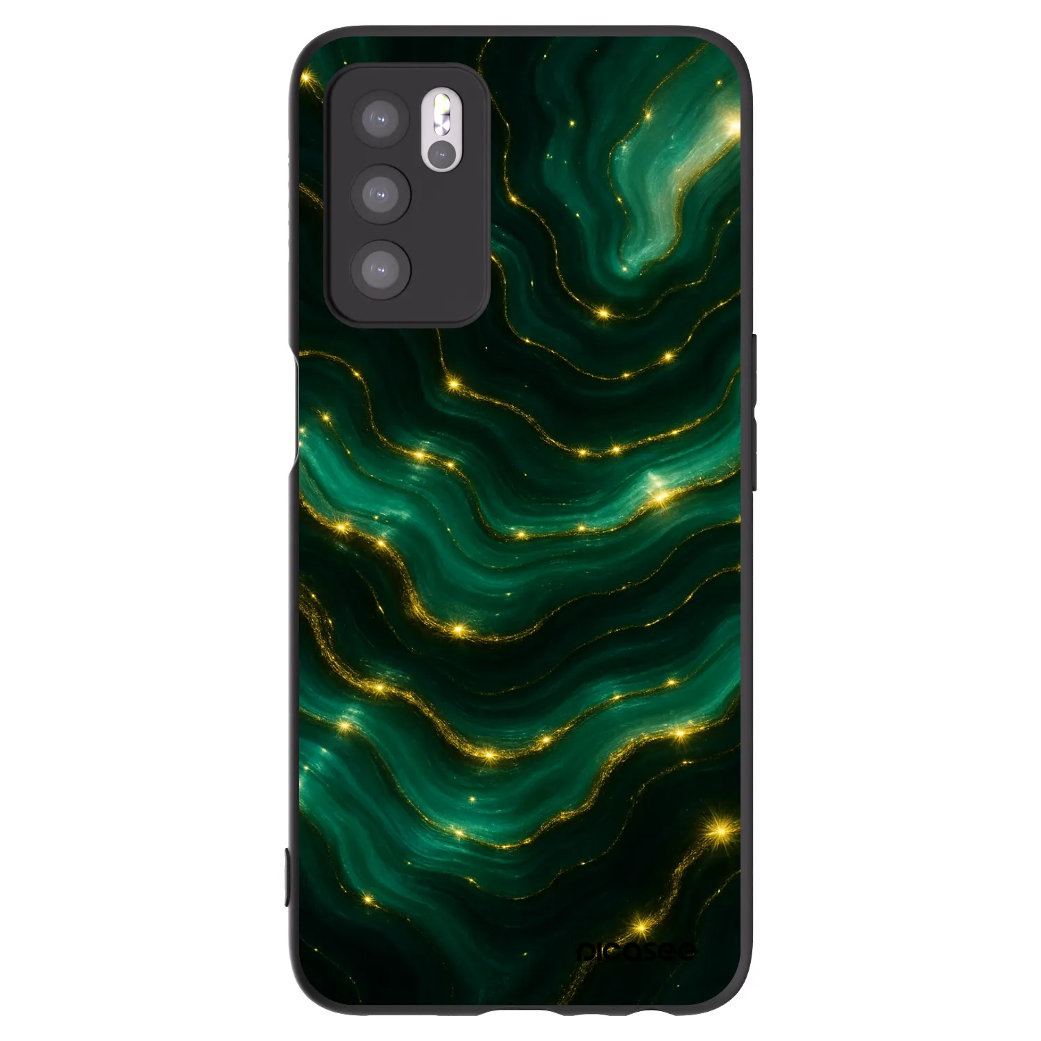 Picasee silikonski črni ovitek za OPPO A16s - Emerald