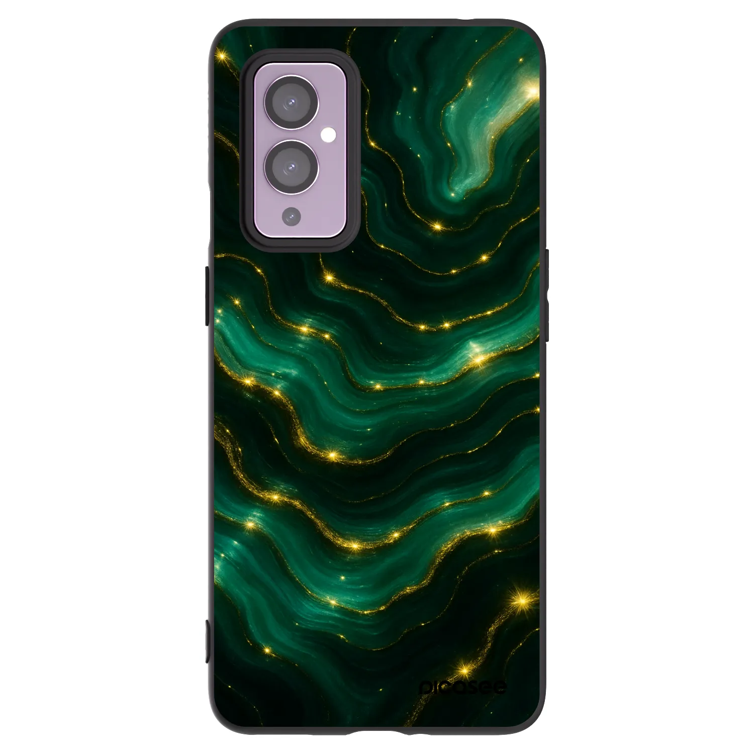 Picasee silikonski črni ovitek za OnePlus 9 - Emerald
