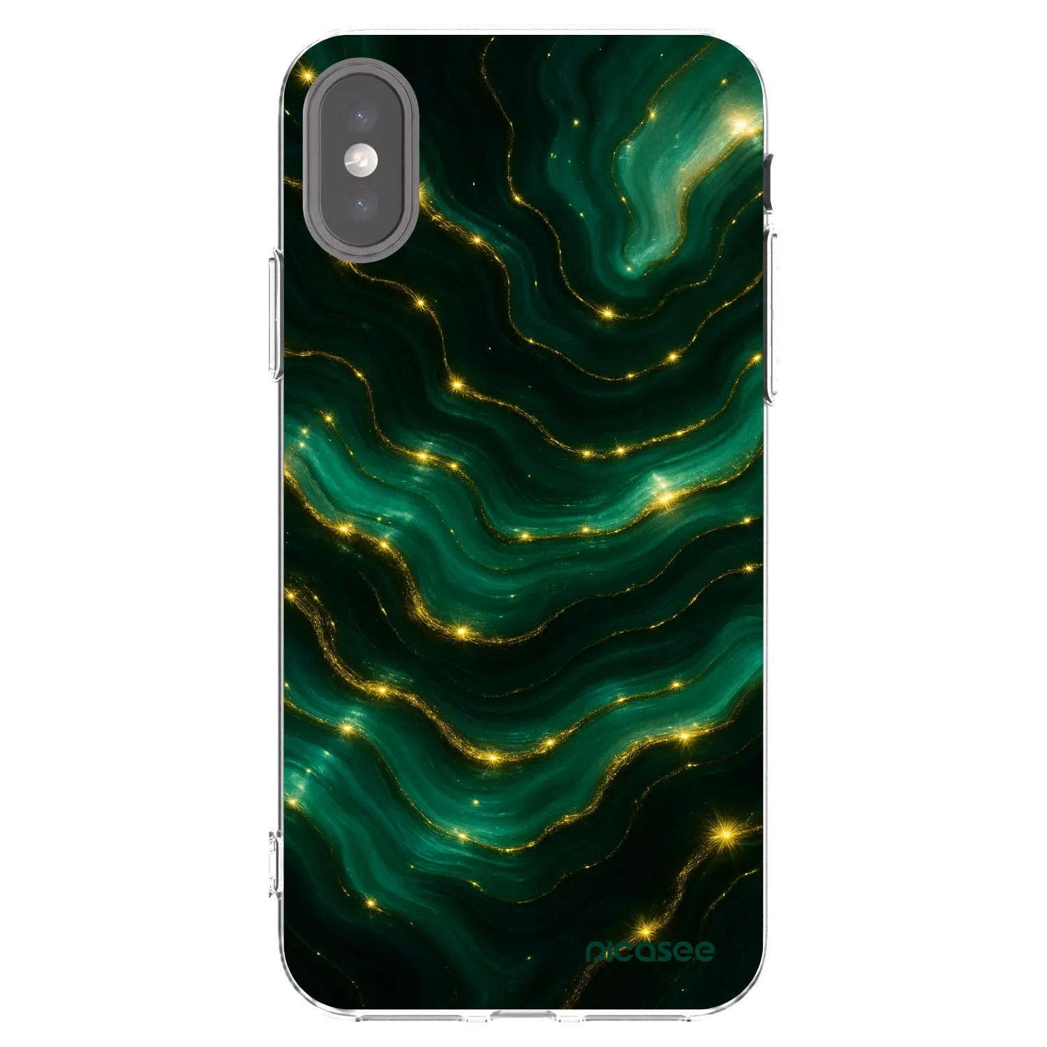 Picasee silikonski prozorni ovitek za Apple iPhone X/XS - Emerald