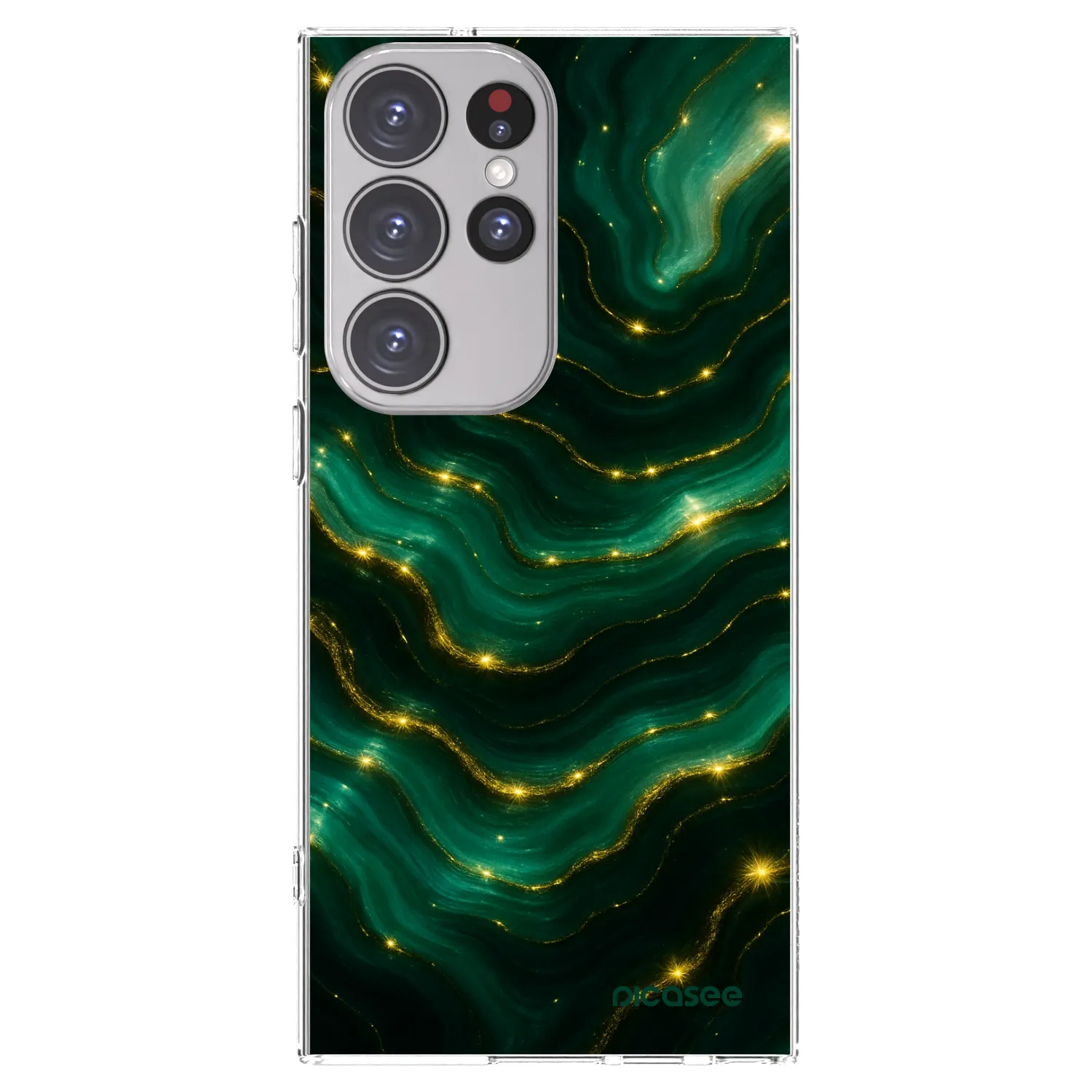 Picasee silikonski prozorni ovitek za Samsung Galaxy S23 Ultra 5G - Emerald