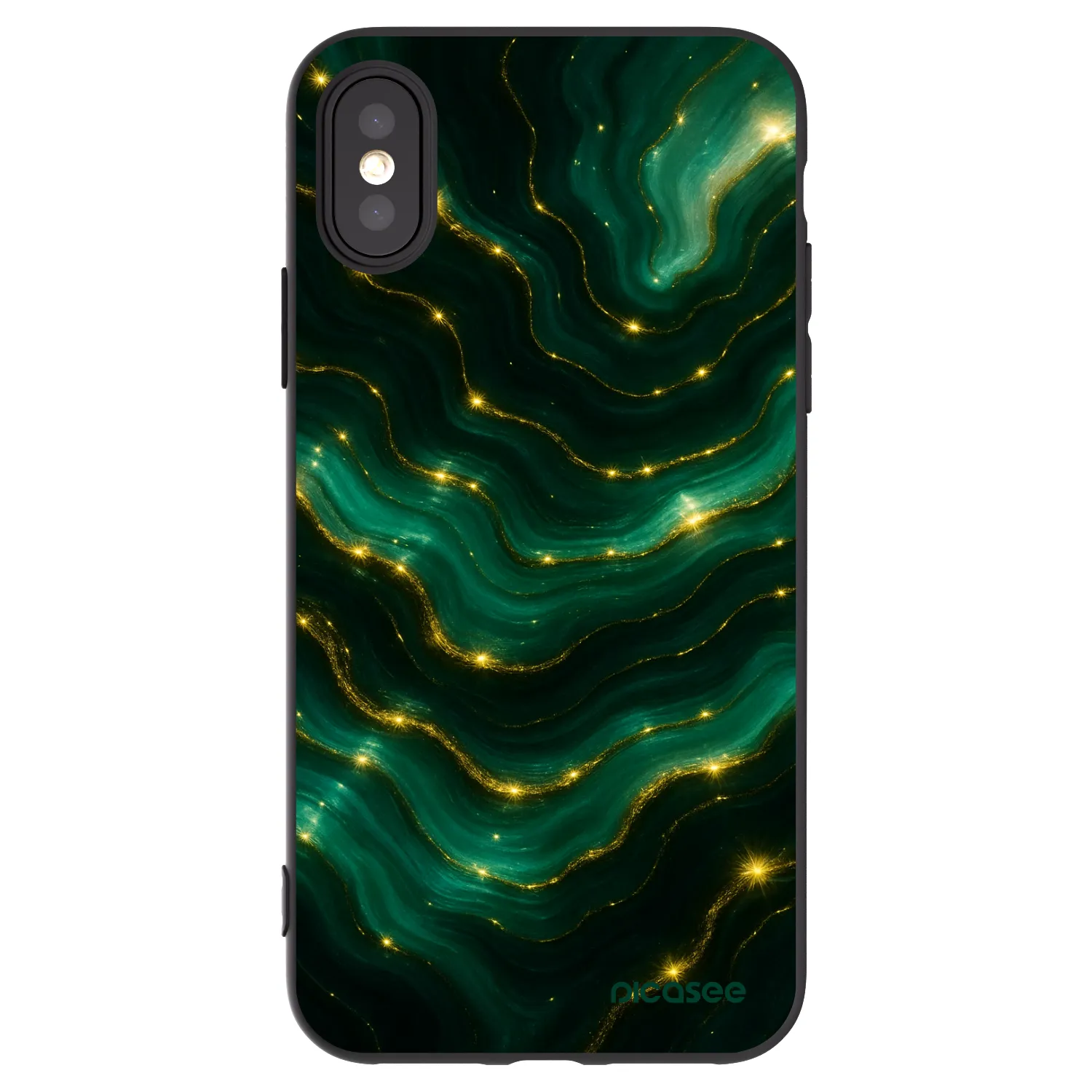 Picasee silikonski črni ovitek za Apple iPhone X/XS - Emerald