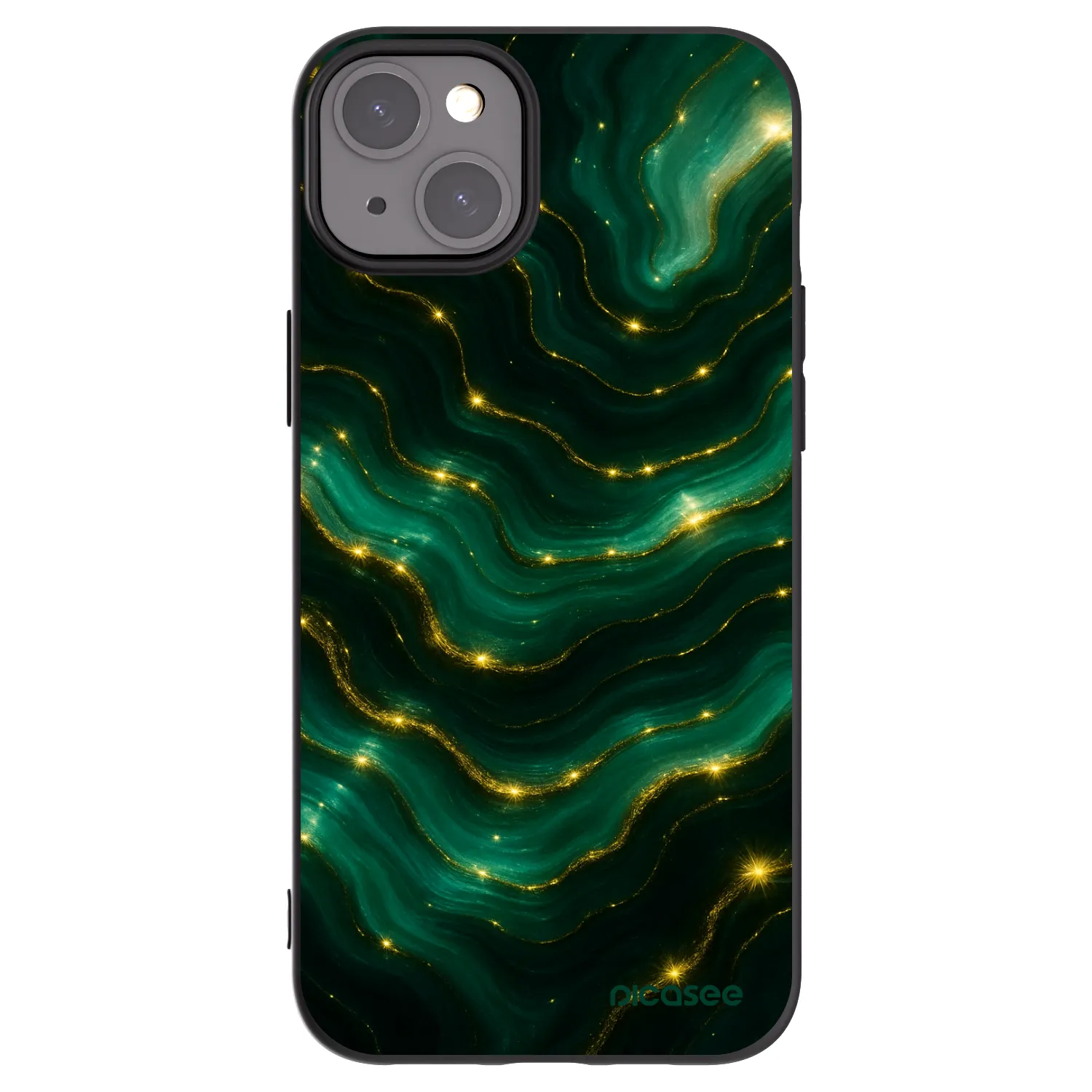 Picasee silikonski črni ovitek za Apple iPhone 15 Plus - Emerald