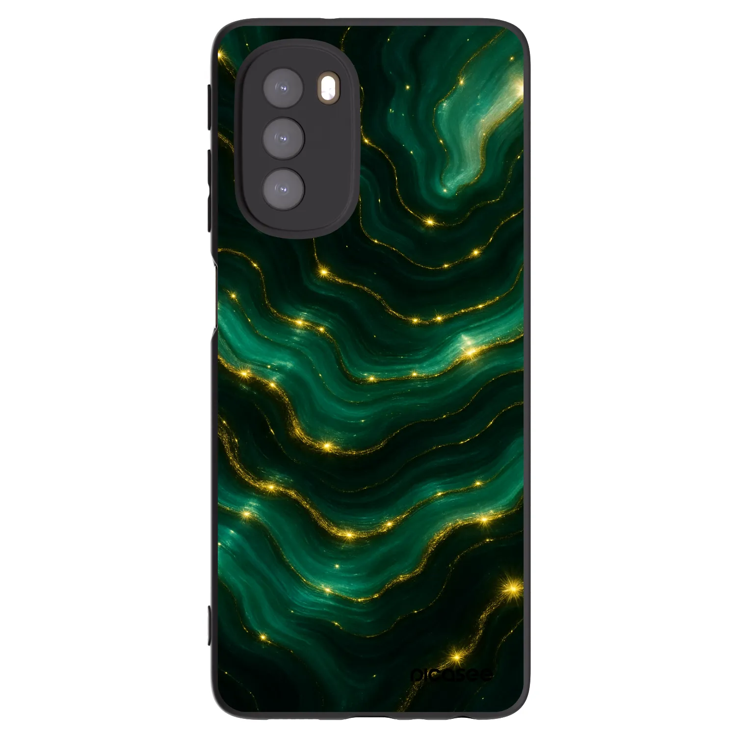 Picasee silikonski črni ovitek za Motorola Moto G51 - Emerald