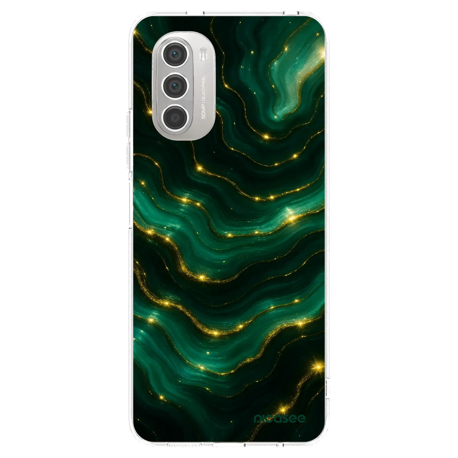 Picasee silikonski prozorni ovitek za Motorola Moto G51 - Emerald