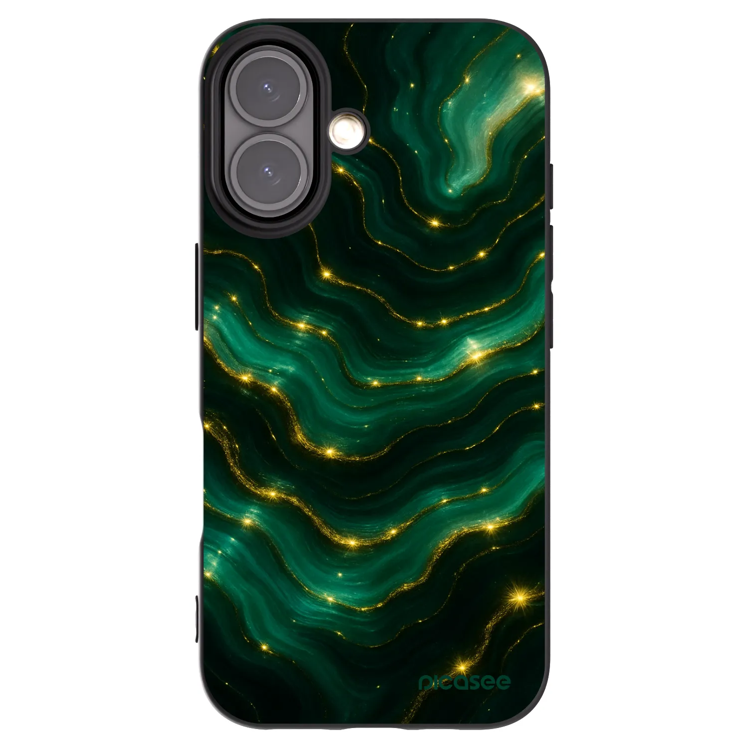 Picasee silikonski črni ovitek za Apple iPhone 16 - Emerald