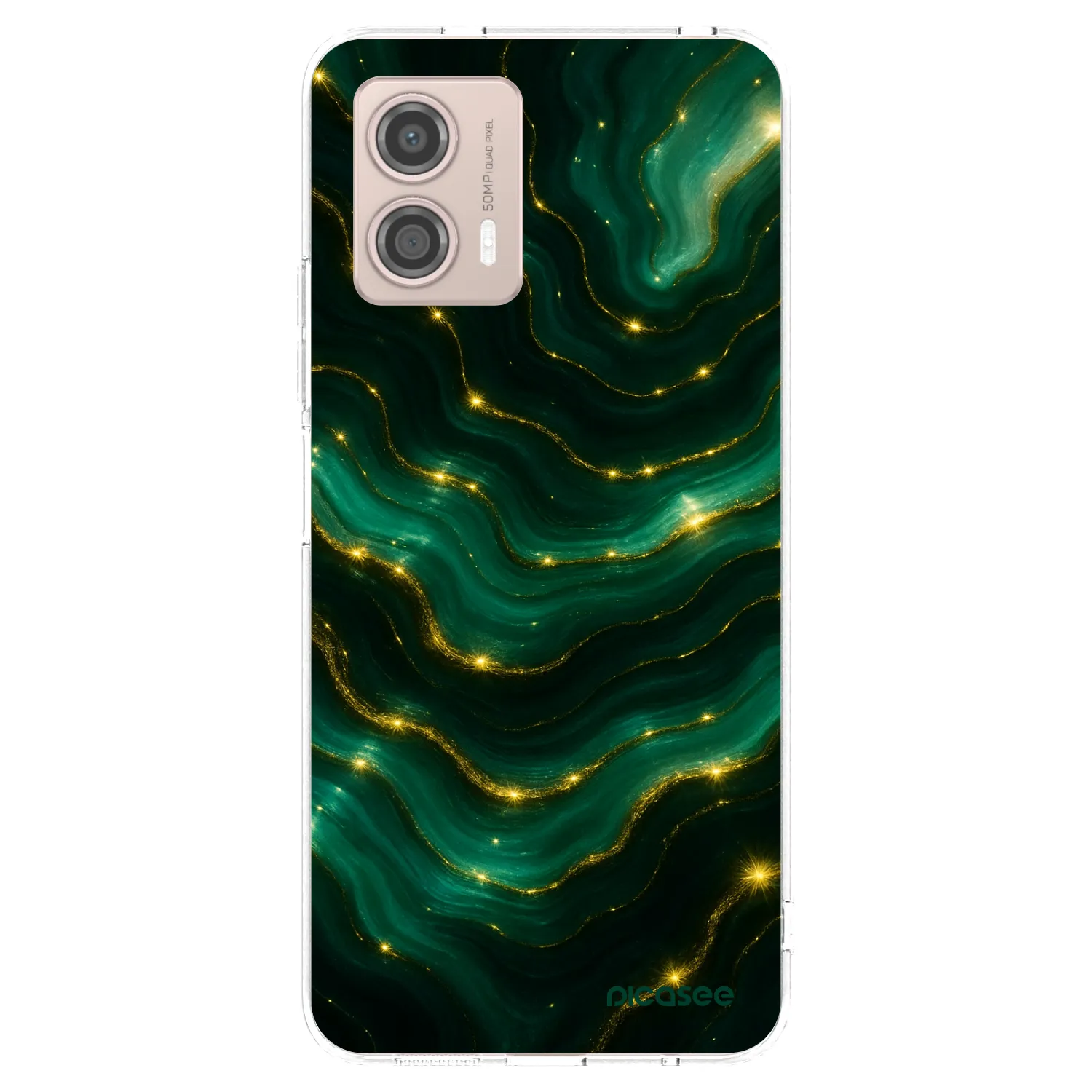 Picasee silikonski prozorni ovitek za Motorola Moto G53 5G - Emerald
