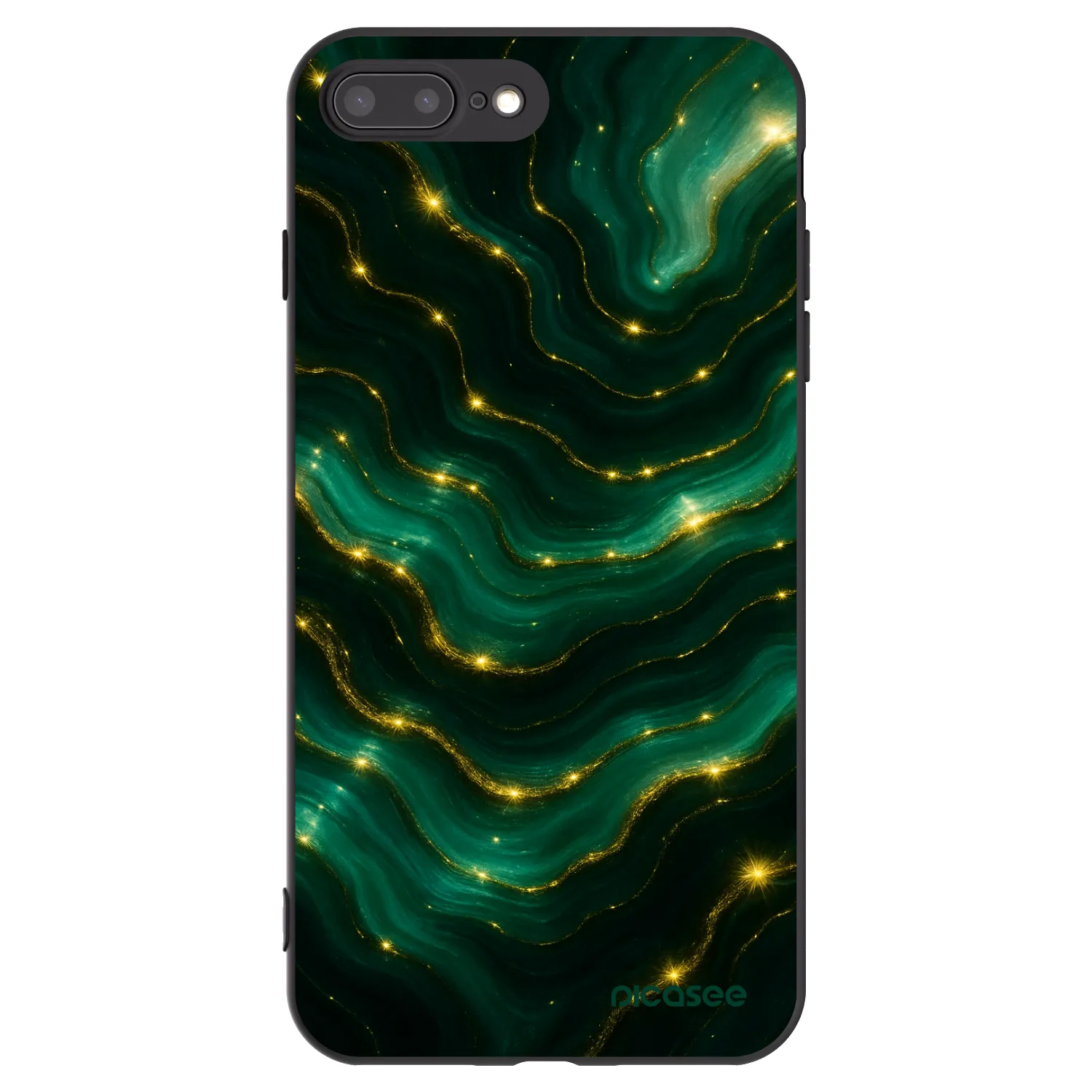 Picasee silikonski črni ovitek za Apple iPhone 8 Plus - Emerald