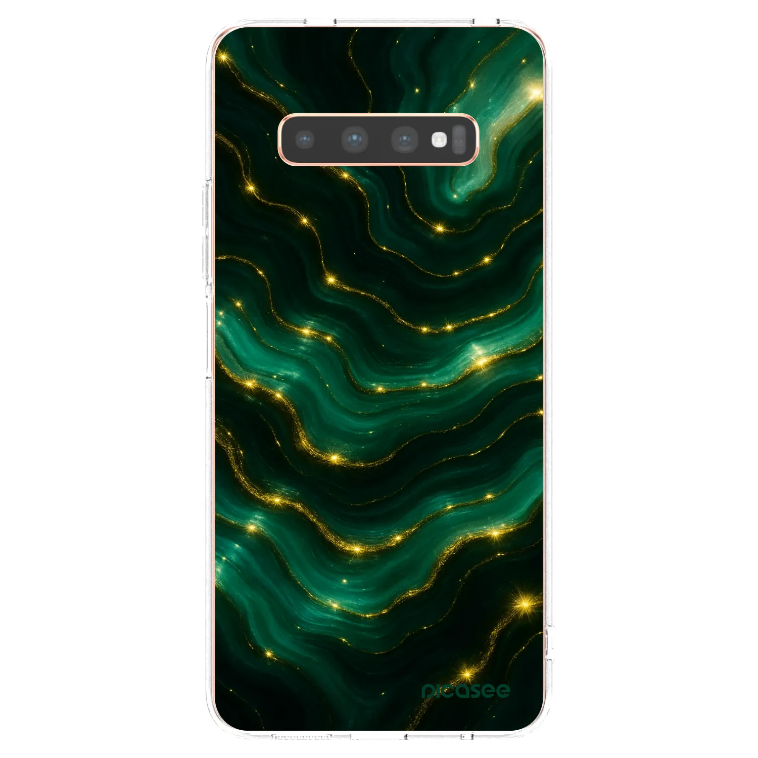 Picasee silikonski prozorni ovitek za Samsung Galaxy S10 Plus G975 - Emerald