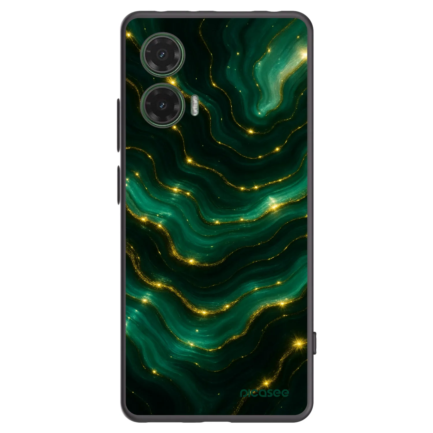 Picasee silikonski črni ovitek za Motorola Moto G35 5G - Emerald