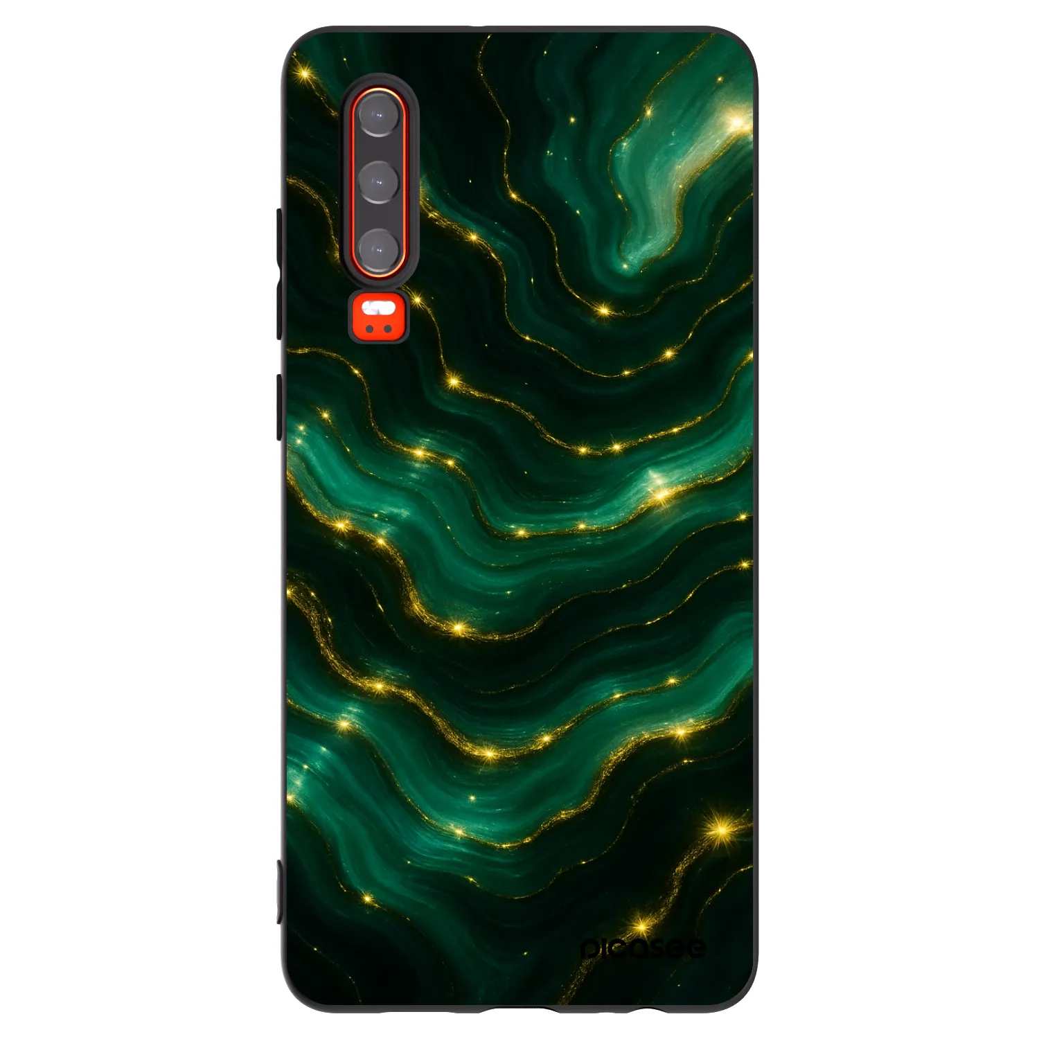 Picasee silikonski črni ovitek za Huawei P30 - Emerald
