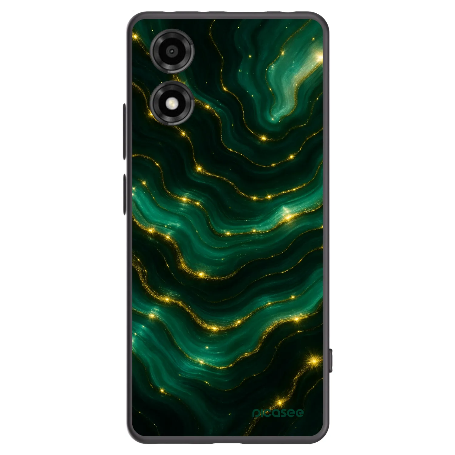 Picasee silikonski črni ovitek za Motorola Moto E14 - Emerald