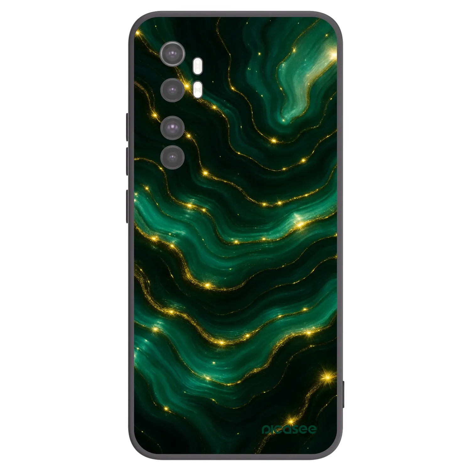 Picasee silikonski črni ovitek za Xiaomi Mi Note 10 Lite - Emerald