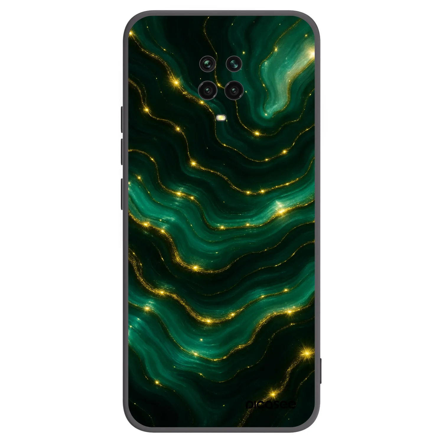 Picasee silikonski črni ovitek za Xiaomi Redmi Note 9S - Emerald