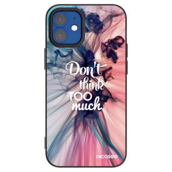 Picasee silikonski črni ovitek za Apple iPhone 12 mini - Don't think TOO much
