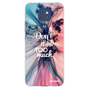 Picasee silikonski prozorni ovitek za Motorola Moto G9 Play - Don't think TOO much