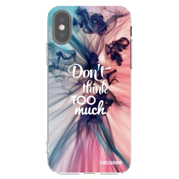 Picasee silikonski prozorni ovitek za Apple iPhone X/XS - Don't think TOO much