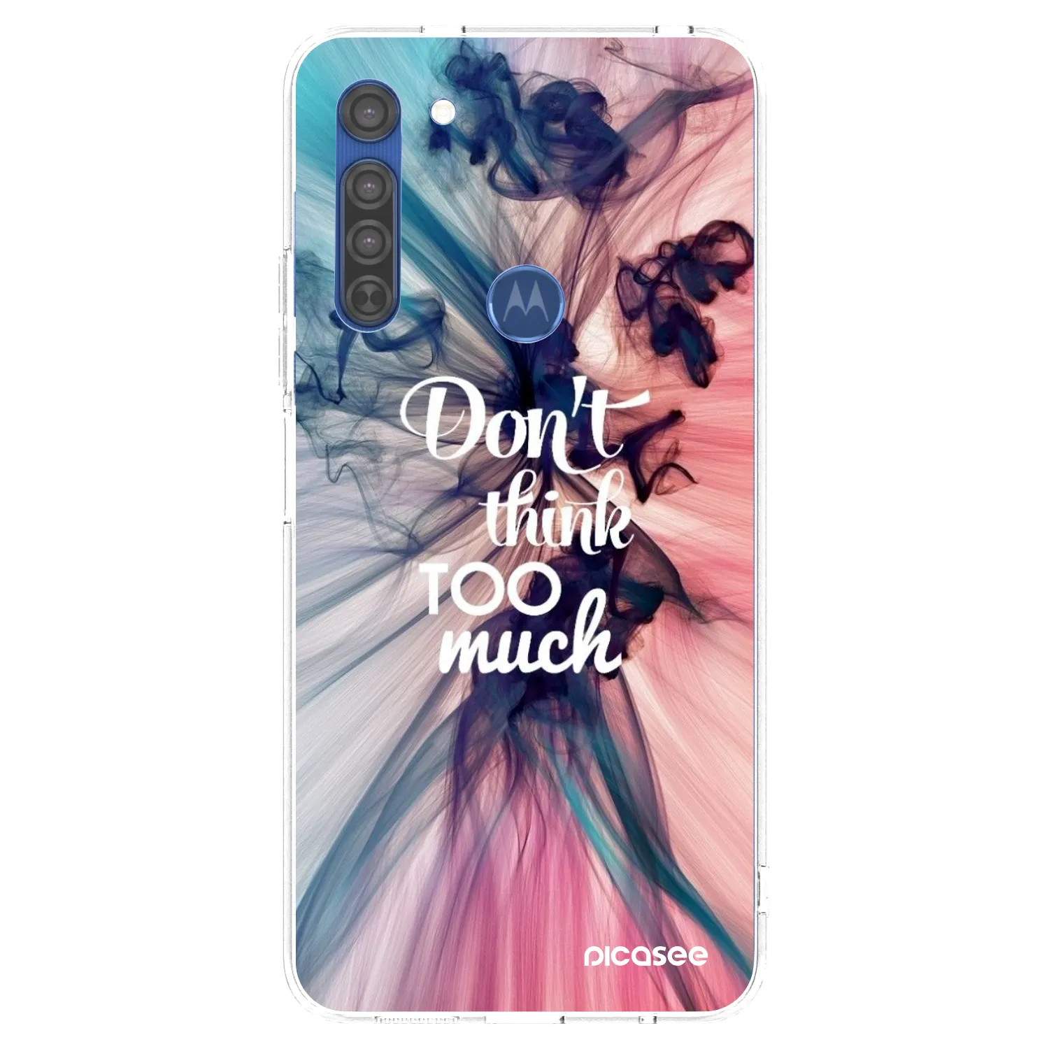 Picasee silikonski prozorni ovitek za Motorola Moto G8 - Don't think TOO much