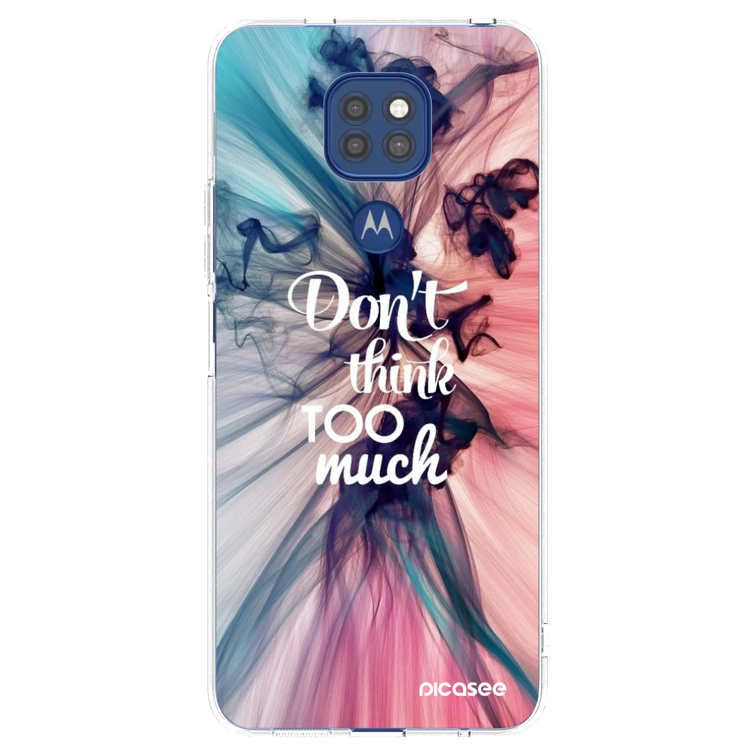 Picasee silikonski prozorni ovitek za Motorola Moto G9 Play - Don't think TOO much