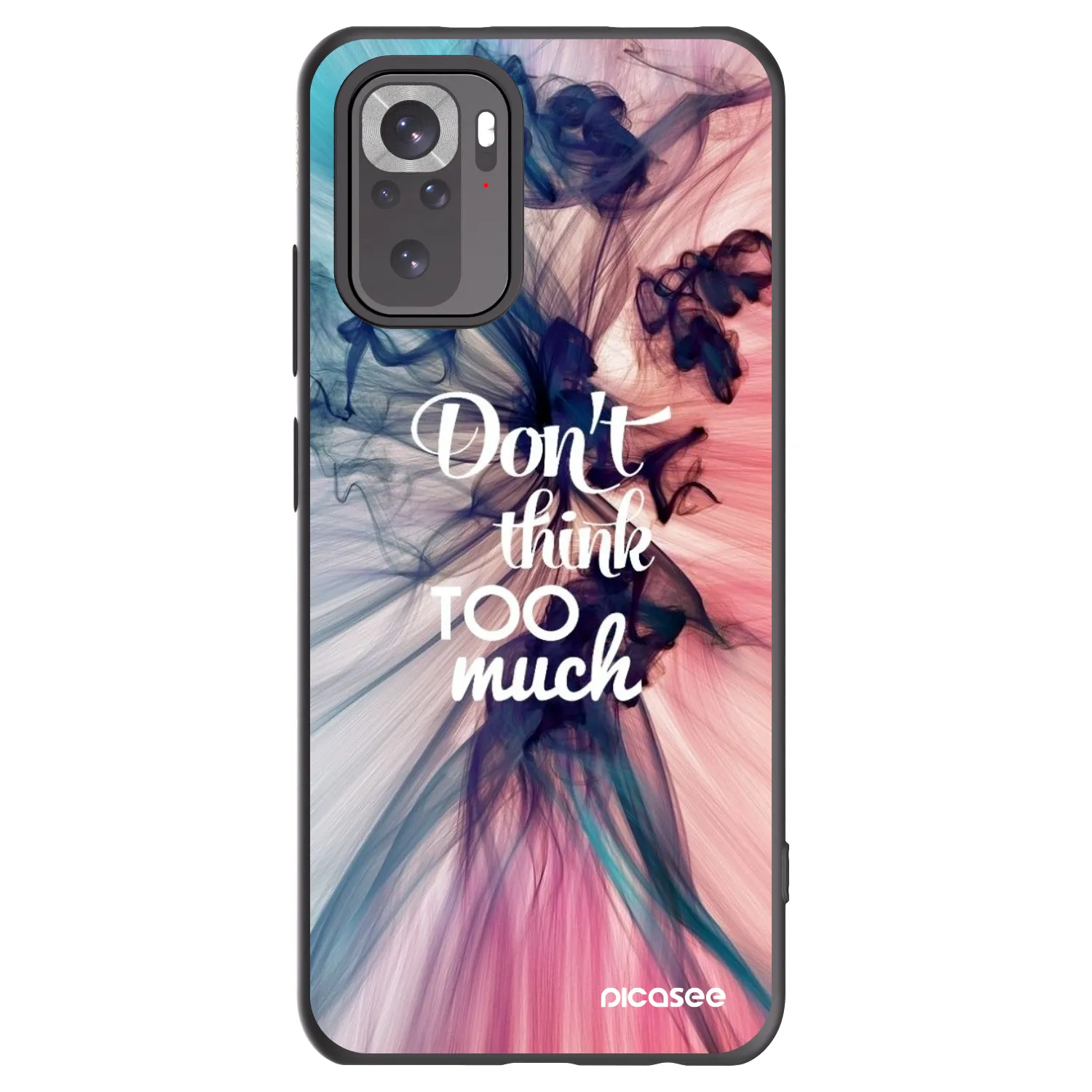 Picasee silikonski črni ovitek za Xiaomi Redmi Note 10 - Don't think TOO much