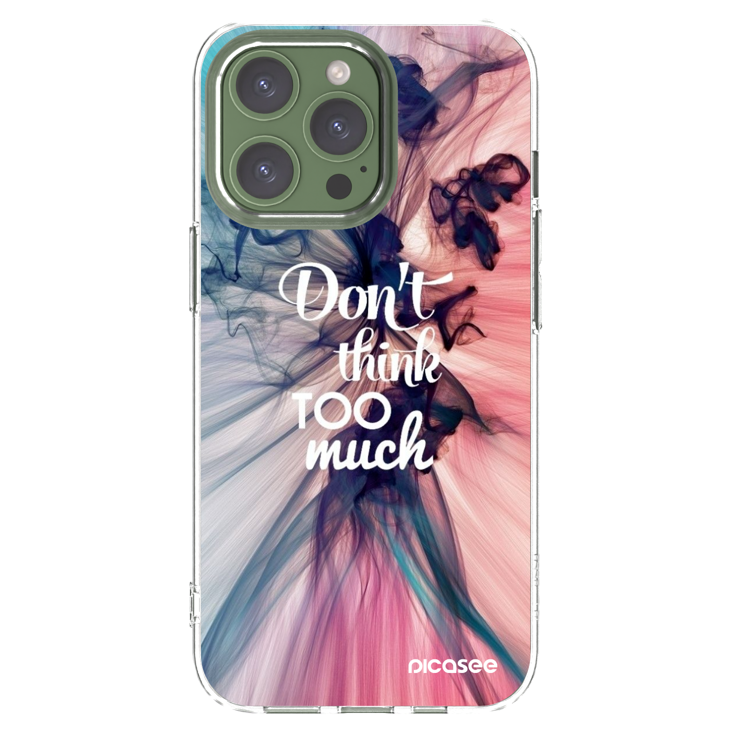 Picasee silikonski prozorni ovitek za Apple iPhone 13 Pro - Don't think TOO much