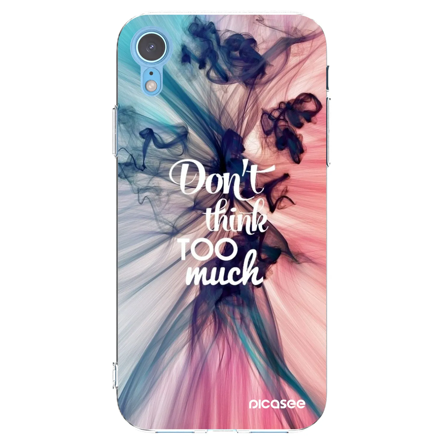 Picasee silikonski prozorni ovitek za Apple iPhone XR - Don't think TOO much