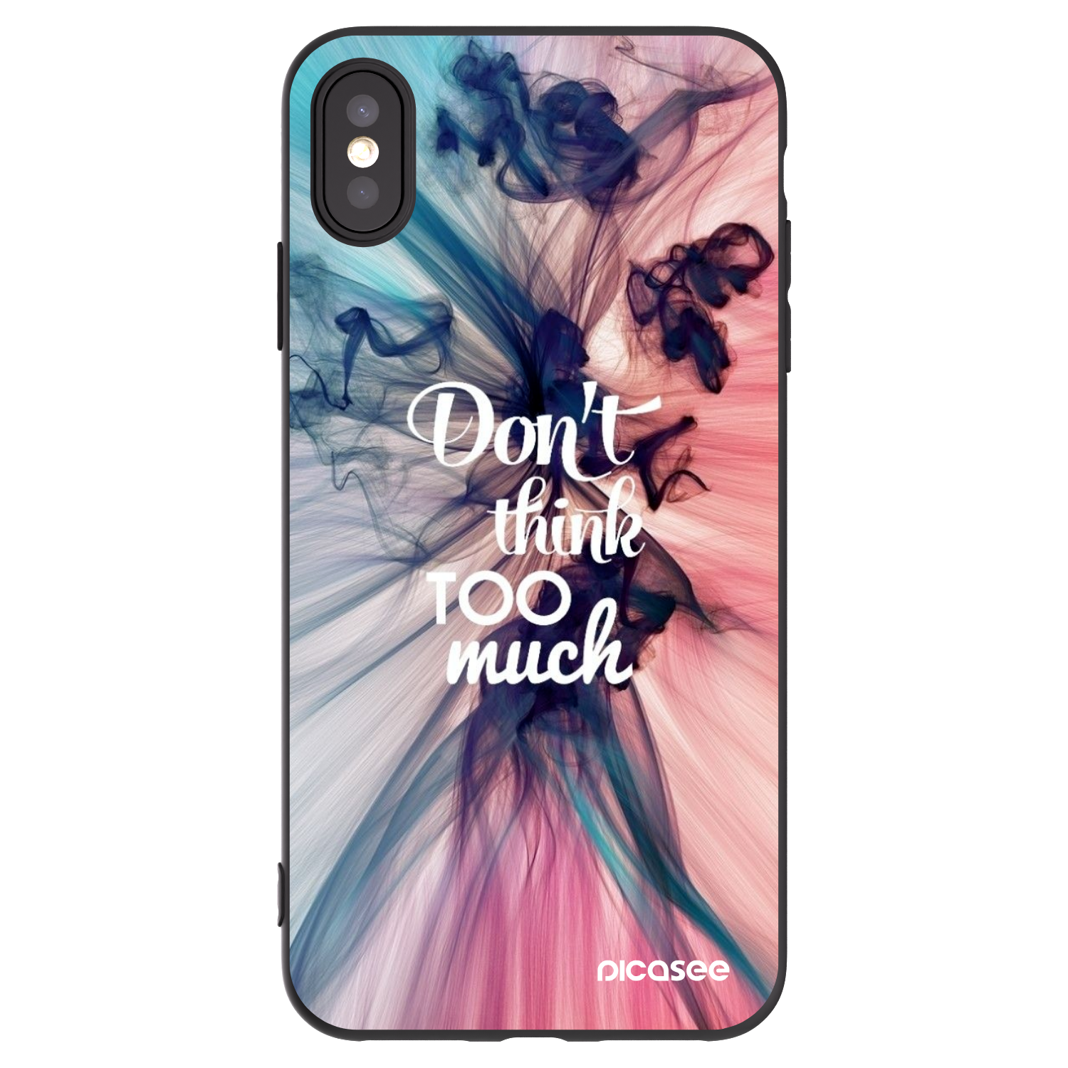 Picasee silikonski črni ovitek za Apple iPhone XS Max - Don't think TOO much