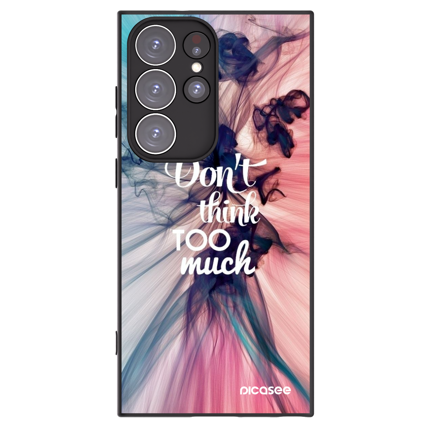 Picasee silikonski črni ovitek za Samsung Galaxy S23 Ultra 5G - Don't think TOO much